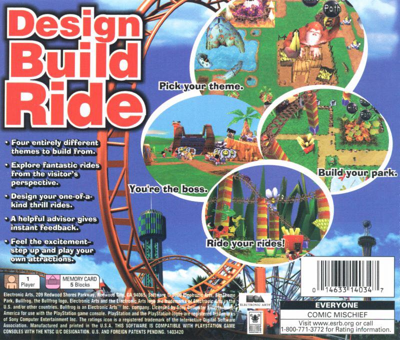 Sim Theme Park - Sony PlayStation (Electronic Arts/EA Games - 1) video game collectible [Barcode 014633140347] - Main Image 2