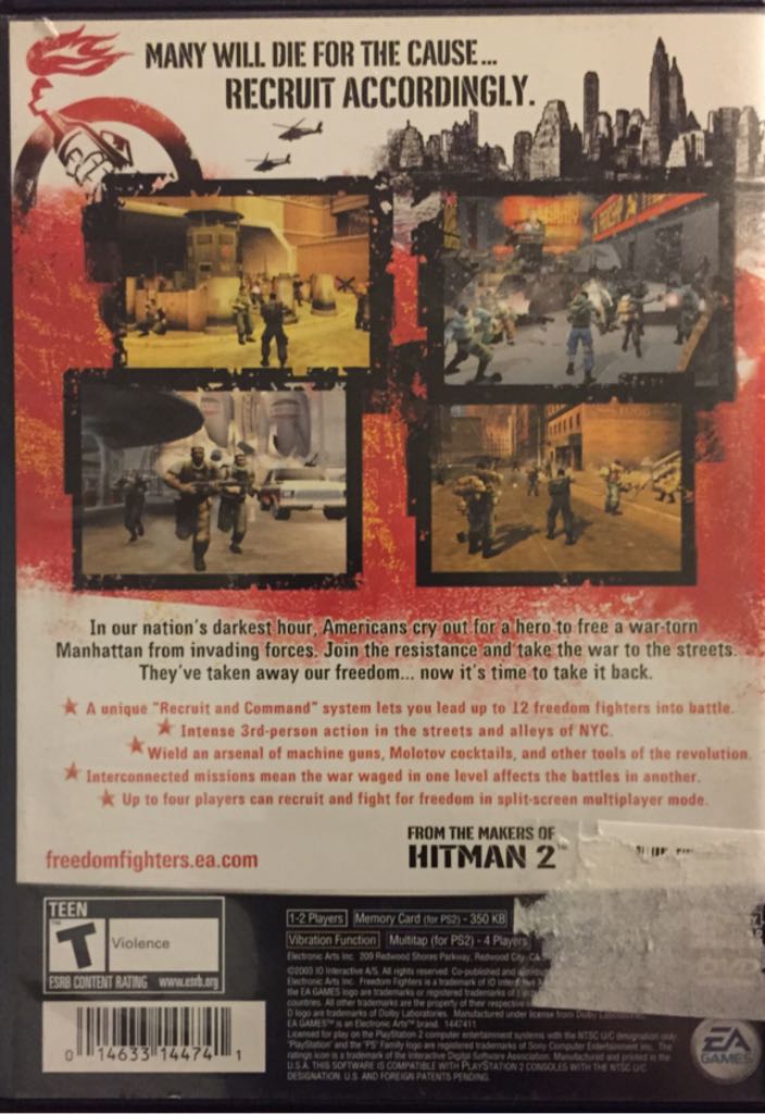 Freedom Fighters - Sony PlayStation 2 (PS2) (Electronic Arts/EA Games - 4) video game collectible [Barcode 014633144741] - Main Image 2