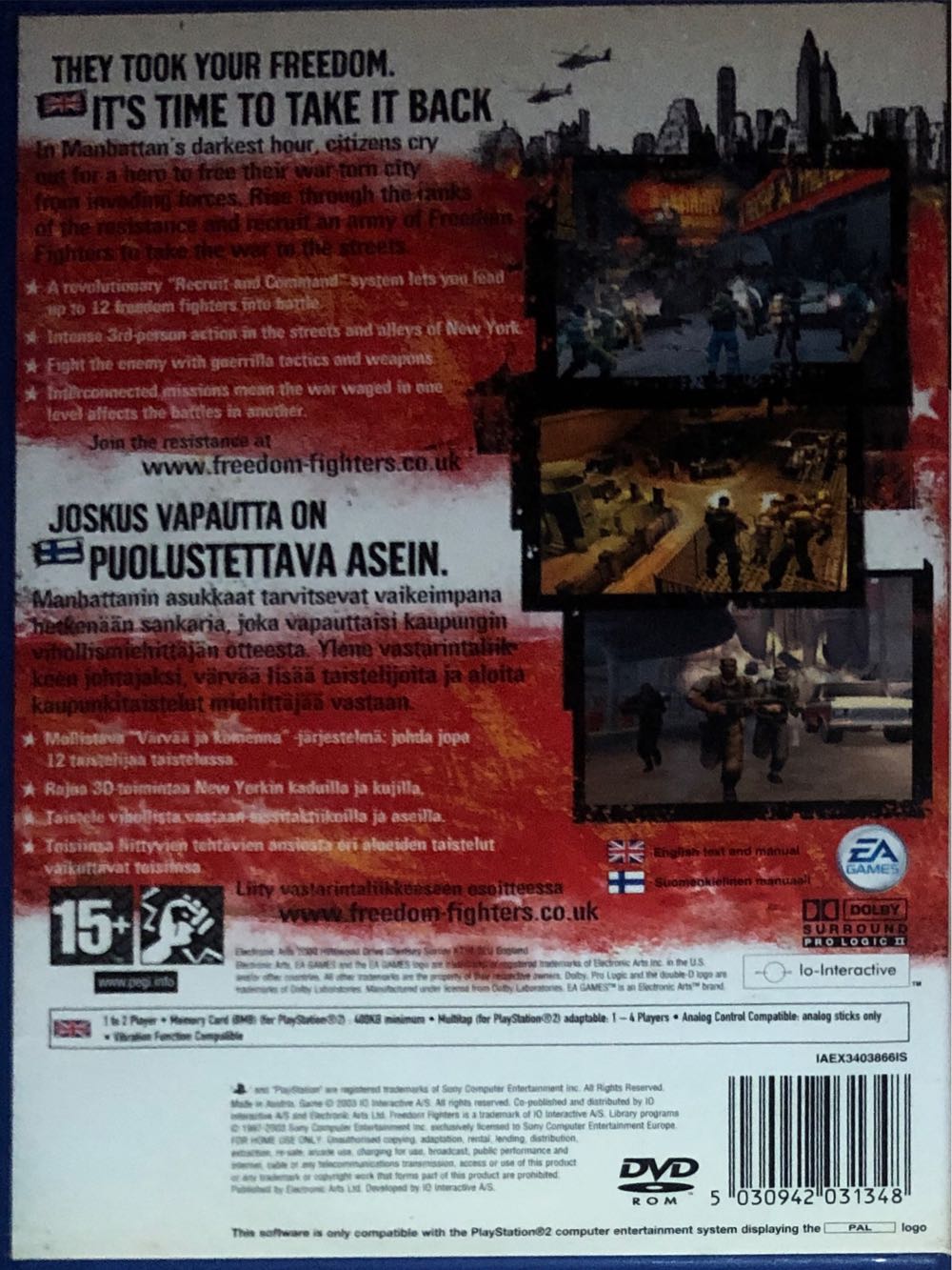 Freedom Fighters - Sony PlayStation 2 (PS2) (Electronic Arts Games - 1-2) video game collectible [Barcode 5030942031348] - Main Image 2