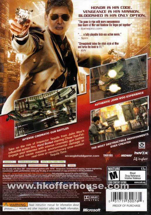Stranglehold - Microsoft Xbox 360 (Midway - 1) video game collectible [Barcode 5037930100031] - Main Image 2