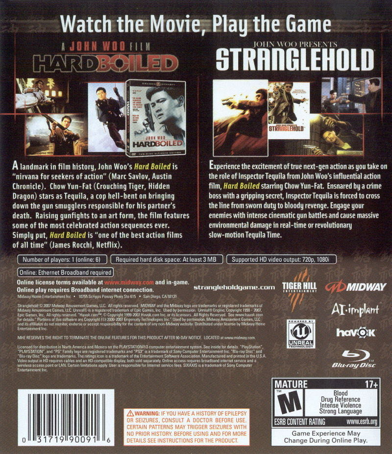 John Woo Presents: Stranglehold - Sony PlayStation 3 (PS3) (Midway - 8) video game collectible [Barcode 5037930110030] - Main Image 2