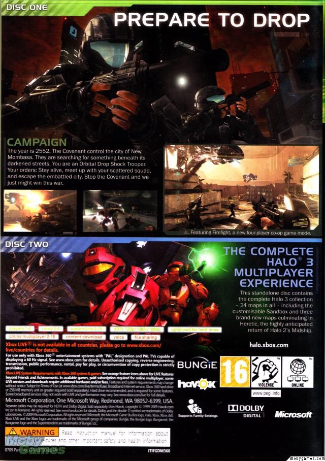 Halo 3: ODST - Microsoft Xbox 360 (Microsoft Game Studios) video game collectible [Barcode 0882224751865] - Main Image 2