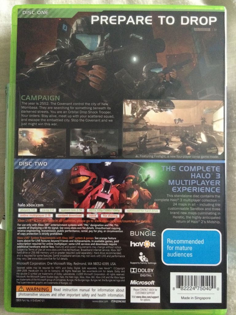 Halo 3: ODST - Microsoft Xbox 360 (Microsoft Game Studios - 4) video game collectible [Barcode 882224750417] - Main Image 2