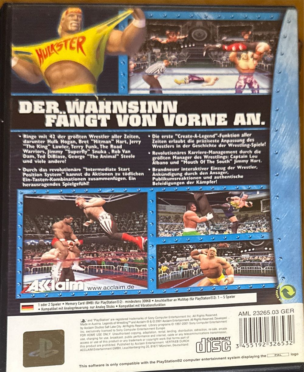 Legends Of Wrestling - Sony PlayStation 2 (PS2) video game collectible [Barcode 3455192326532] - Main Image 2