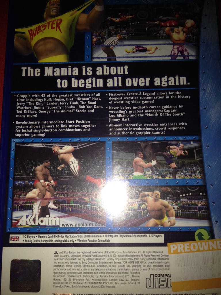 Legends Of Wrestling - Sony PlayStation 2 (PS2) (Acclaim - 1-2) video game collectible [Barcode 777715751748] - Main Image 2