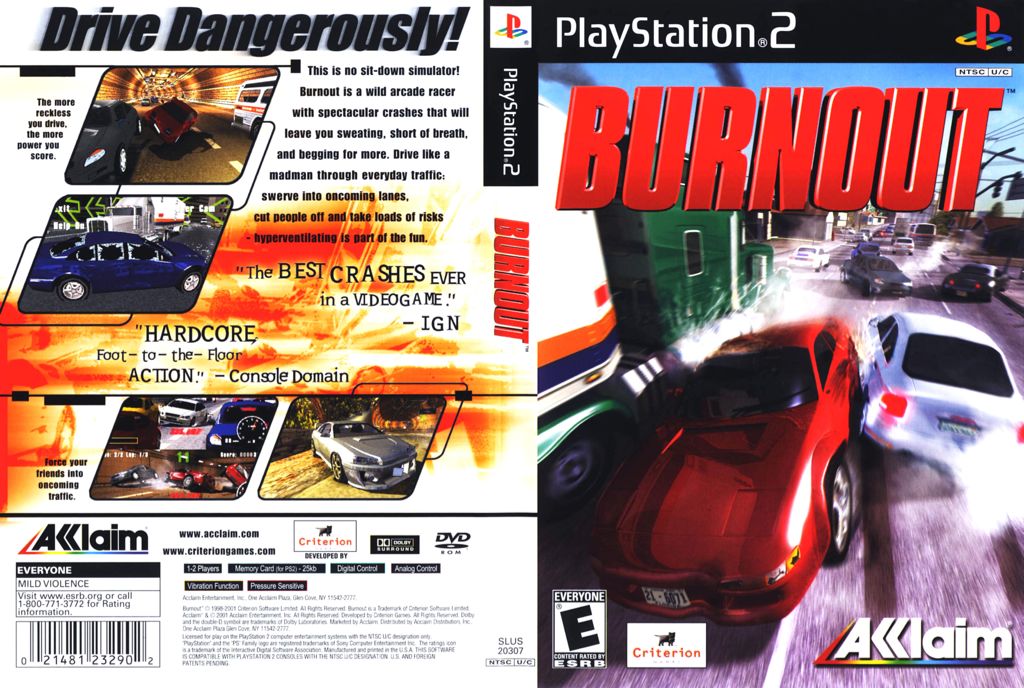 Burnout - Sony PlayStation 2 (PS2) (Acclaim - 2) video game collectible [Barcode 3455192329021] - Main Image 2