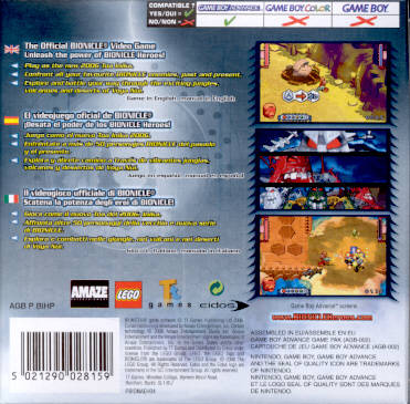 Bionicle Heroes - Nintendo Game Boy Advance (GBA) (Eidos Interactive - 1-2) video game collectible [Barcode 5021290028159] - Main Image 2