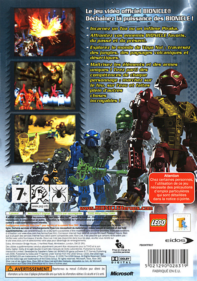 Bionicle Heroes - Microsoft Xbox 360 (TTGames - 1) video game collectible [Barcode 5021290028487] - Main Image 2