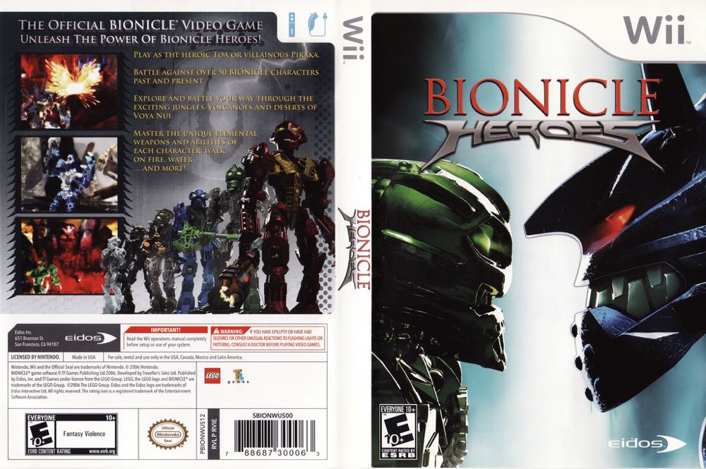Bionicle Heroes - Nintendo Wii (Square Enix Europe/TT Games/The LEGO Group - 1) video game collectible [Barcode 788687300063] - Main Image 2