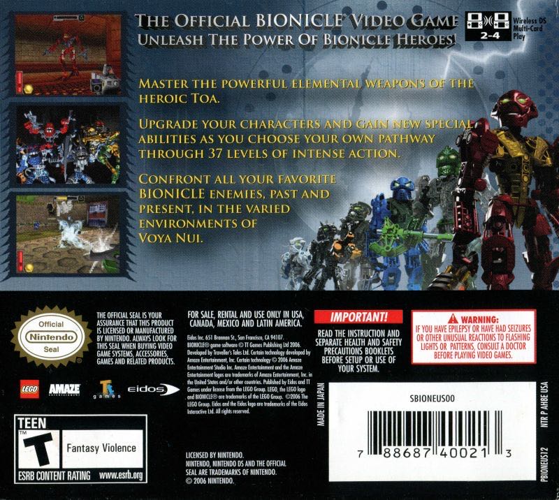 Bionicle Heroes - Nintendo DS (Eidos - 1-4) video game collectible [Barcode 788687400213] - Main Image 2