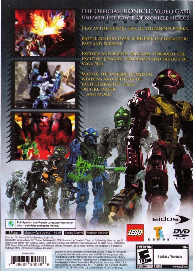 Bionicle Heroes - Sony PlayStation 2 (PS2) (Eidos Interactive - 1-2) video game collectible [Barcode 788687500586] - Main Image 2