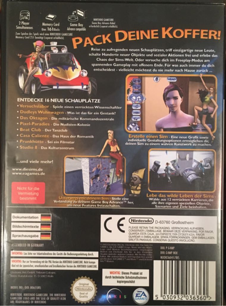 Die Sims brechen aus - Nintendo GameCube (Electronic Arts/EA Games - 2) video game collectible [Barcode 5030932036360] - Main Image 2