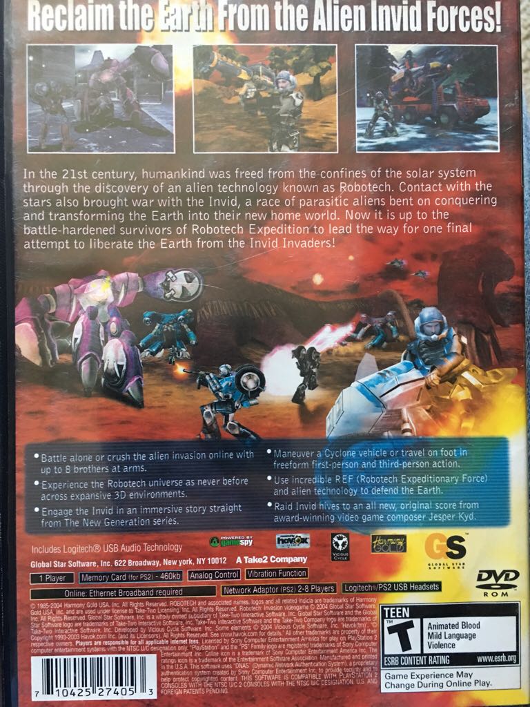 Robotech Invasion - Sony PlayStation 2 (PS2) (Global Star - 1) video game collectible [Barcode 5026555302890] - Main Image 2