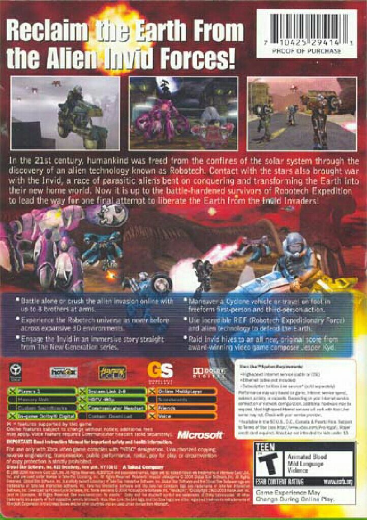 Robotech: Invasion - Microsoft Xbox (Global Star Software - 1) video game collectible [Barcode 710425294143] - Main Image 2
