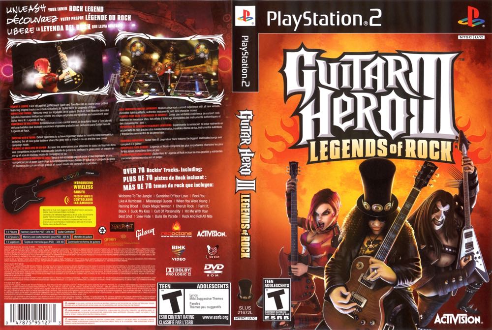 Guitar Hero III: Legends of Rock - Sony PlayStation 3 (PS3) (Activision Blizzard - 2) video game collectible [Barcode 00188884528] - Main Image 3