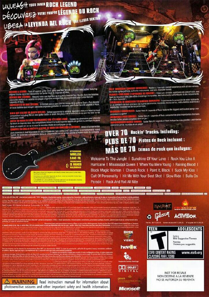 Guitar Hero III: Legends of Rock - Sony PlayStation 2 (PS2) (Activision - 2) video game collectible [Barcode 047875951358] - Main Image 2