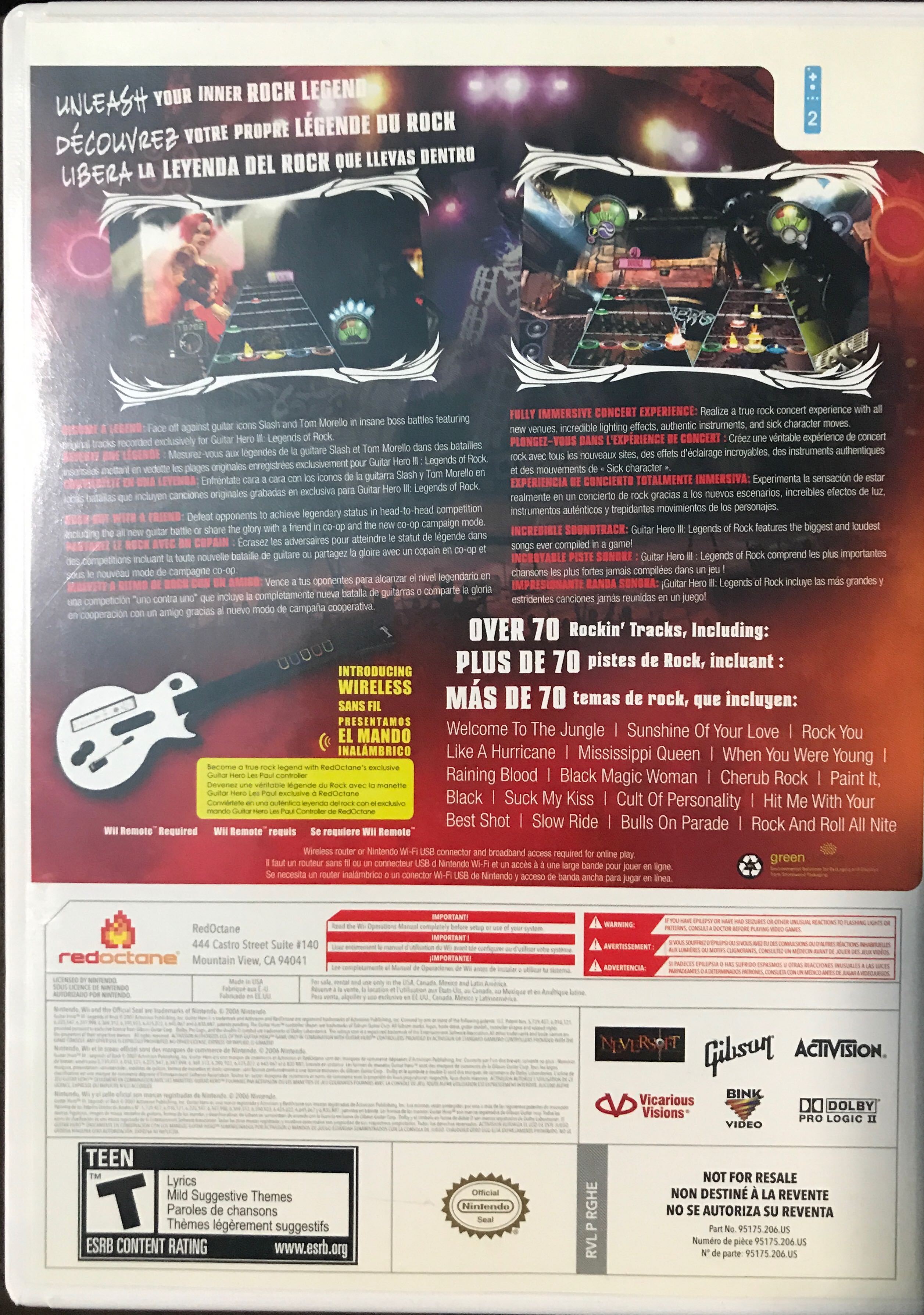 Guitar Hero III: Legends of Rock - Nintendo Wii (Activation - 2) video game collectible - Main Image 2