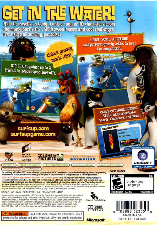 Surfs Up - Microsoft Xbox 360 (Ubisoft - 1-4) video game collectible [Barcode 3307210259493] - Main Image 2