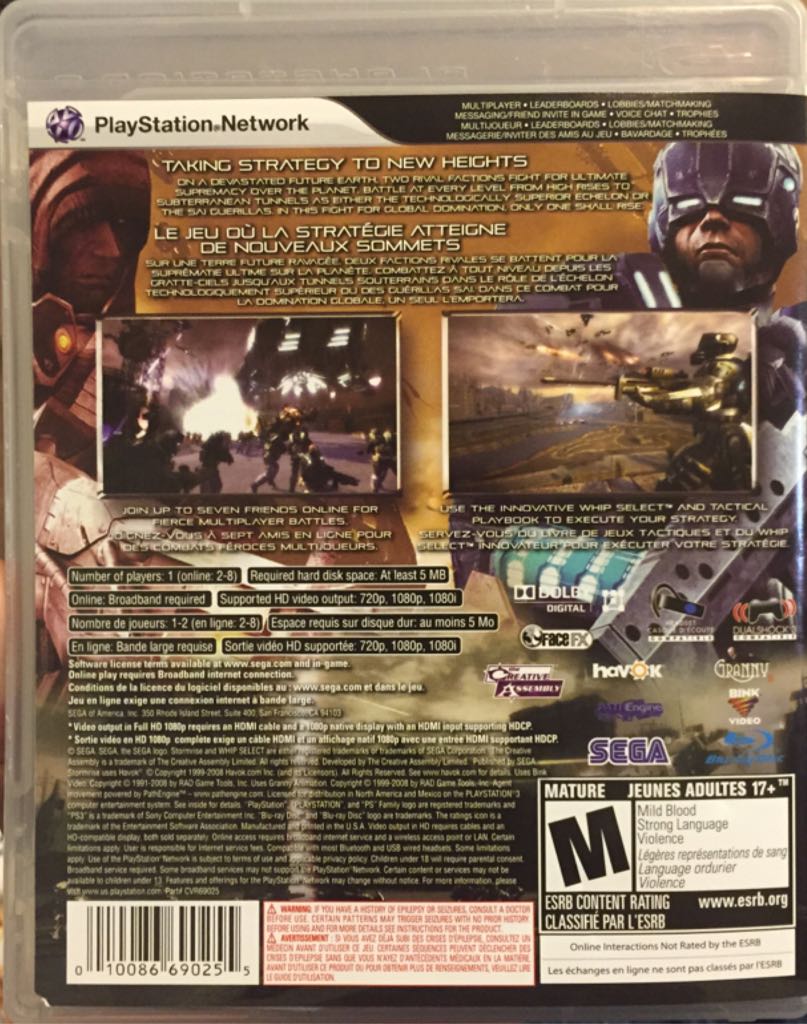 Stormrise - Sony PlayStation 3 (PS3) (Sega - 1-8) video game collectible [Barcode 010086690255] - Main Image 2