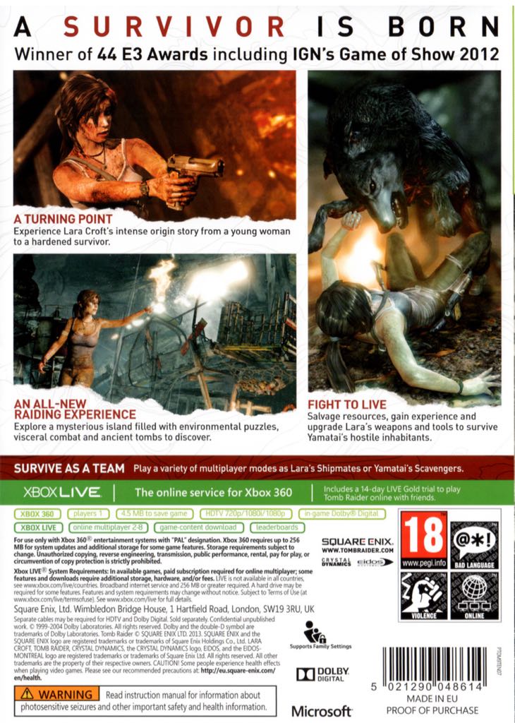 Tomb Raider - Microsoft Xbox 360 (Square Enix - Single) video game collectible [Barcode 5021290048638] - Main Image 2