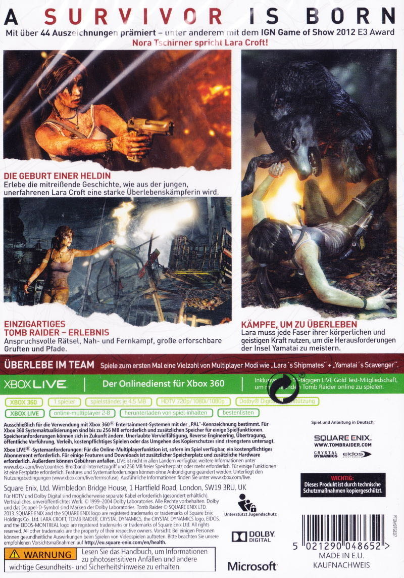 Tomb Raider - Microsoft Xbox 360 (Square Enix) video game collectible [Barcode 5021290055087] - Main Image 2