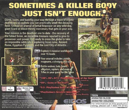 Tomb Raider - Sony PlayStation (Eidos Interactive - 1) video game collectible [Barcode 5032921000253] - Main Image 2