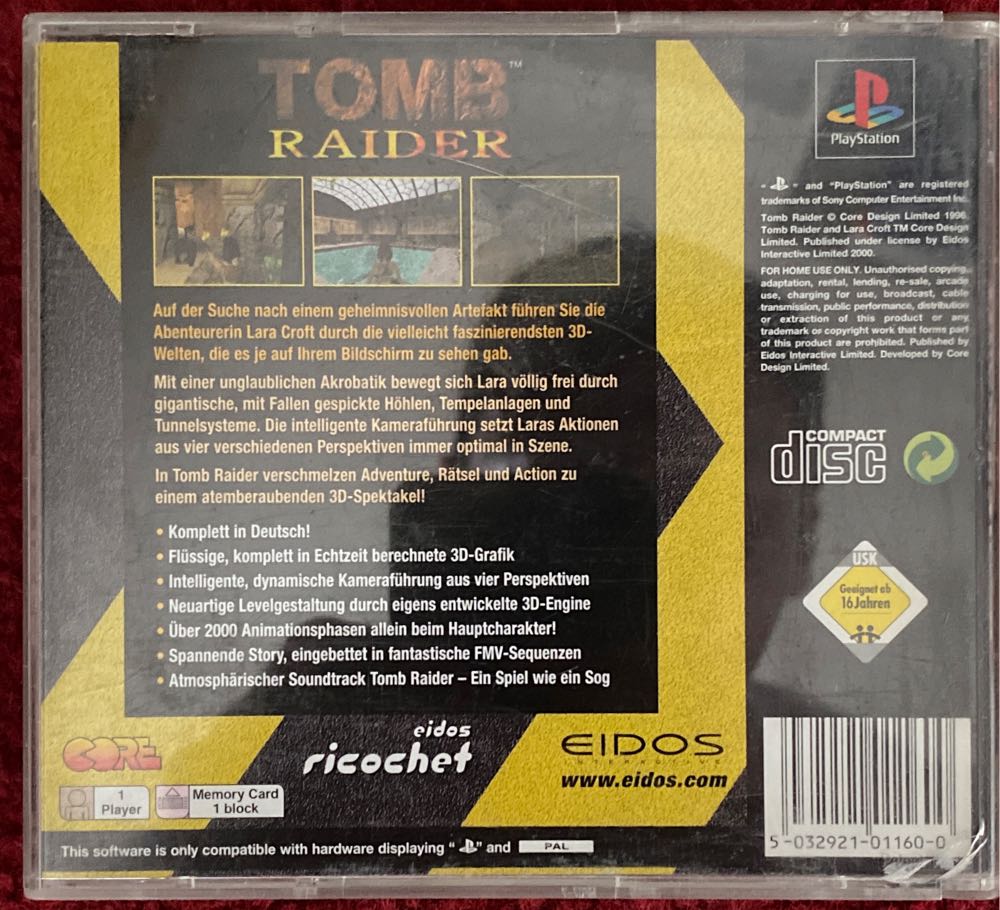 Tomb Raider - Sony PlayStation video game collectible [Barcode 5032921011600] - Main Image 2