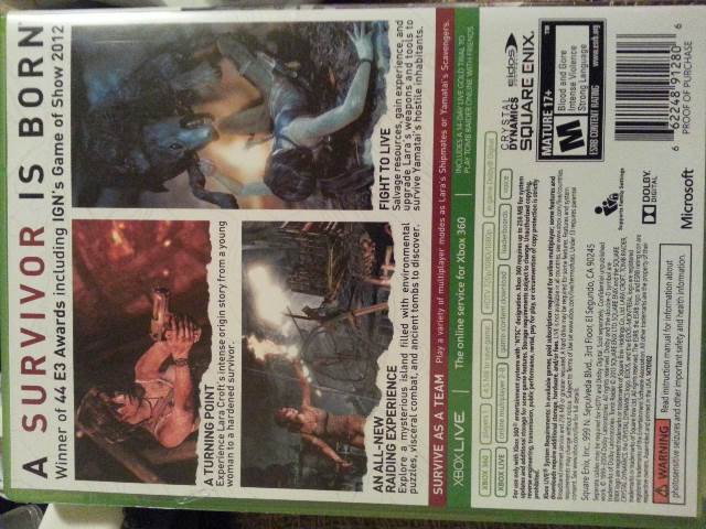Tomb Raider (2013) - Microsoft Xbox 360 (Square Enix Europe - 1-2) video game collectible [Barcode 662248912806] - Main Image 2