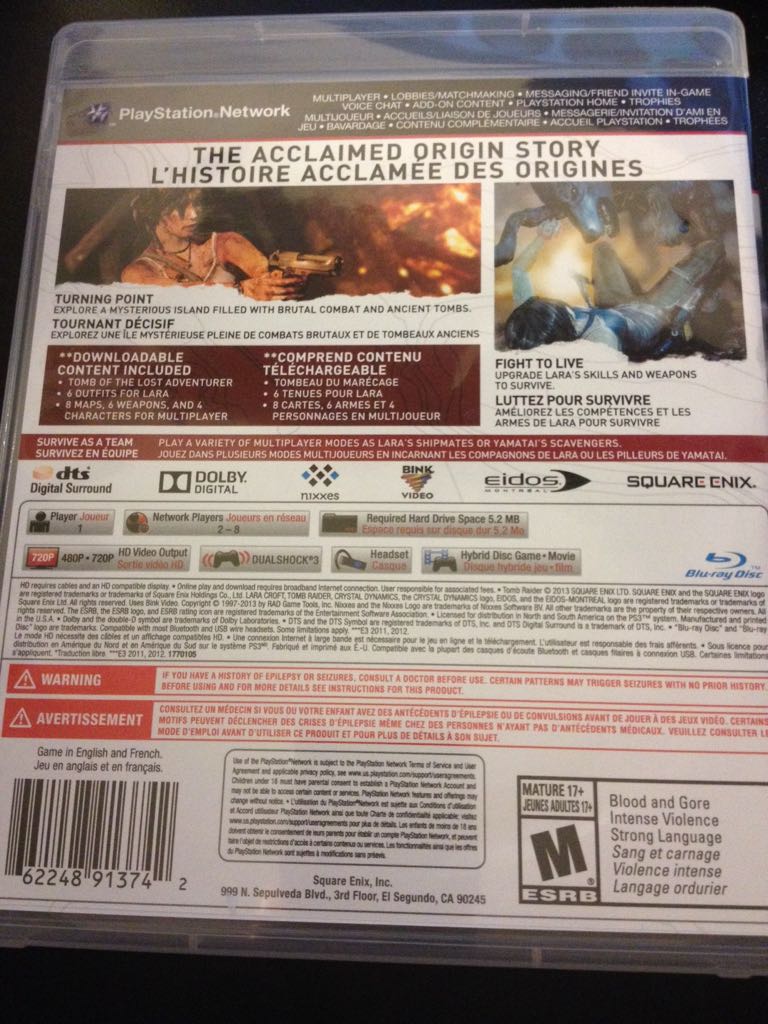Tomb Raider - Sony PlayStation 3 (PS3) video game collectible [Barcode 662248913742] - Main Image 2
