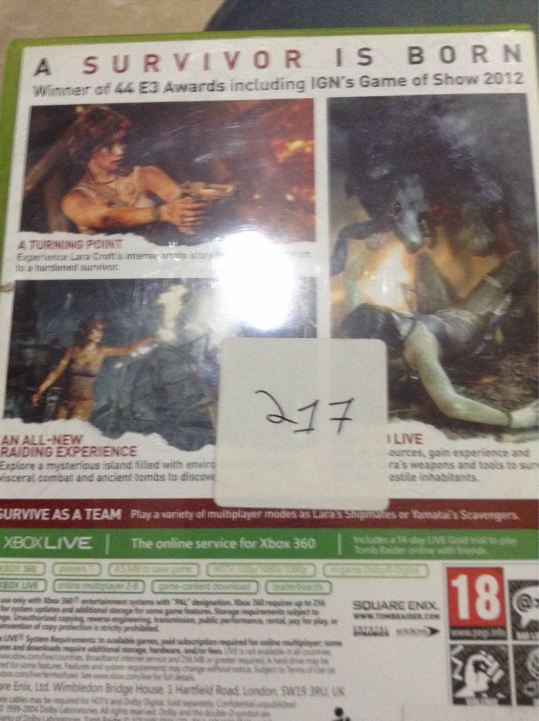 Tomb Raider - Microsoft Xbox 360 video game collectible [Barcode 777723923892] - Main Image 2