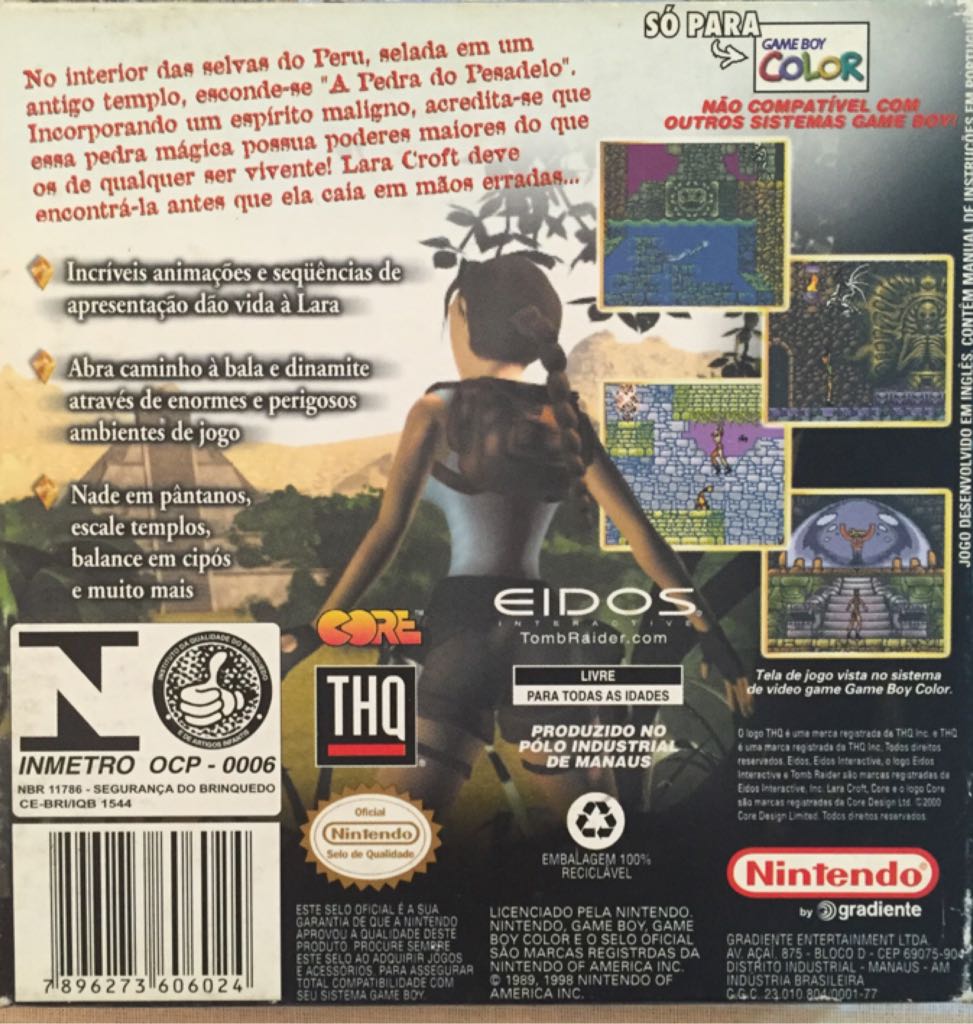 Tomb Raider - Nintendo Game Boy Color (Eidos - 1) video game collectible [Barcode 7896273606024] - Main Image 2