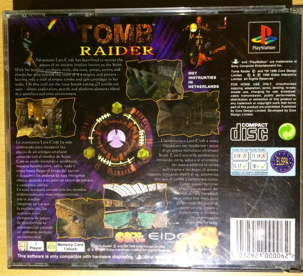 Tomb Raider - Sony PlayStation (1) video game collectible - Main Image 2