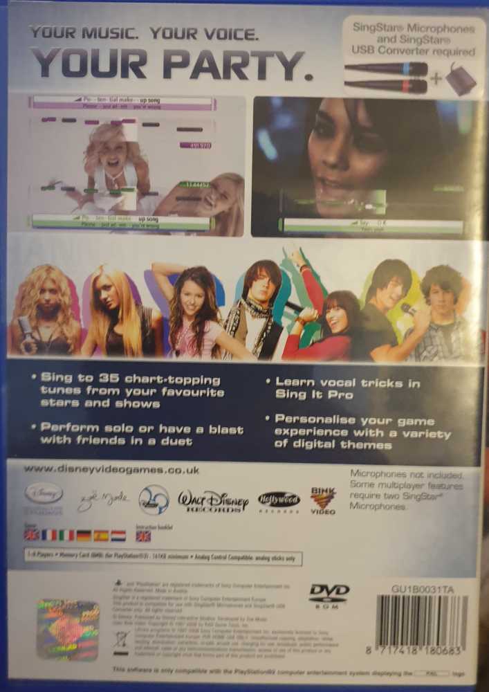Disney Sing It - Sony PlayStation 2 (PS2) (Disney  Interactive - 1-8) video game collectible [Barcode 8717418180683] - Main Image 2