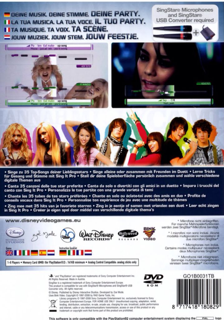Disney Sing It - Sony PlayStation 2 (PS2) video game collectible [Barcode 8717418180867] - Main Image 2