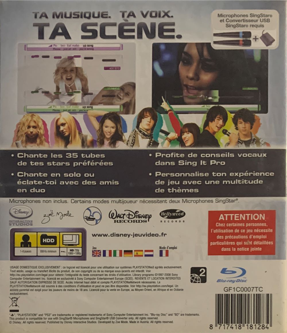 Disney Sing It - Sony PlayStation 3 (PS3) (Disney Interactive Studios - 1-8) video game collectible [Barcode 8717418181284] - Main Image 2