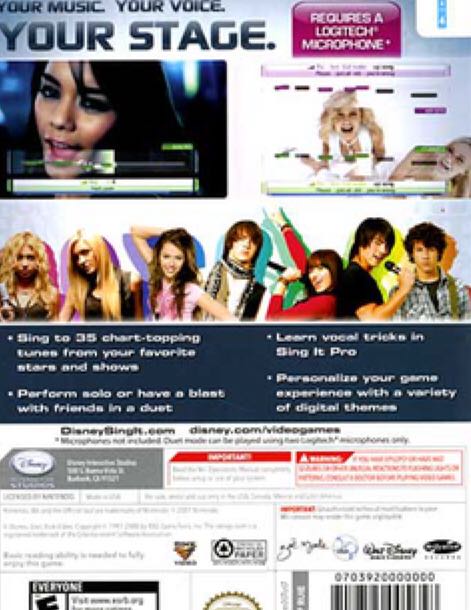 Disney Sing It - Sony PlayStation 2 (PS2) video game collectible [Barcode 8717418182557] - Main Image 2