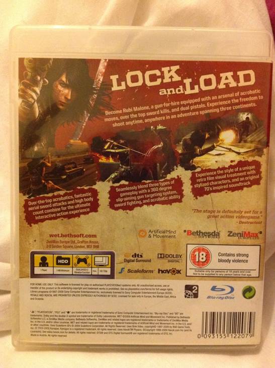 Wet - Sony PlayStation 3 (PS3) (Bethesda Softworks - 1) video game collectible [Barcode 093155122079] - Main Image 2