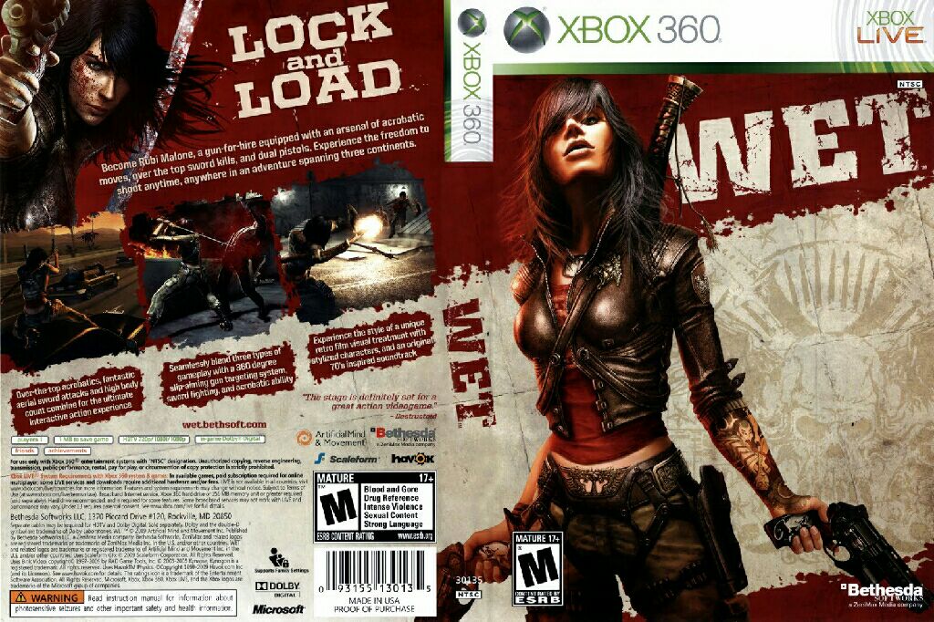 Wet - Microsoft Xbox 360 (Bethesda Softworks) video game collectible [Barcode 093155122284] - Main Image 2