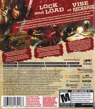 WET - Sony PlayStation 3 (PS3) (Bethesda Softworks - 1) video game collectible [Barcode 093155130166] - Main Image 2