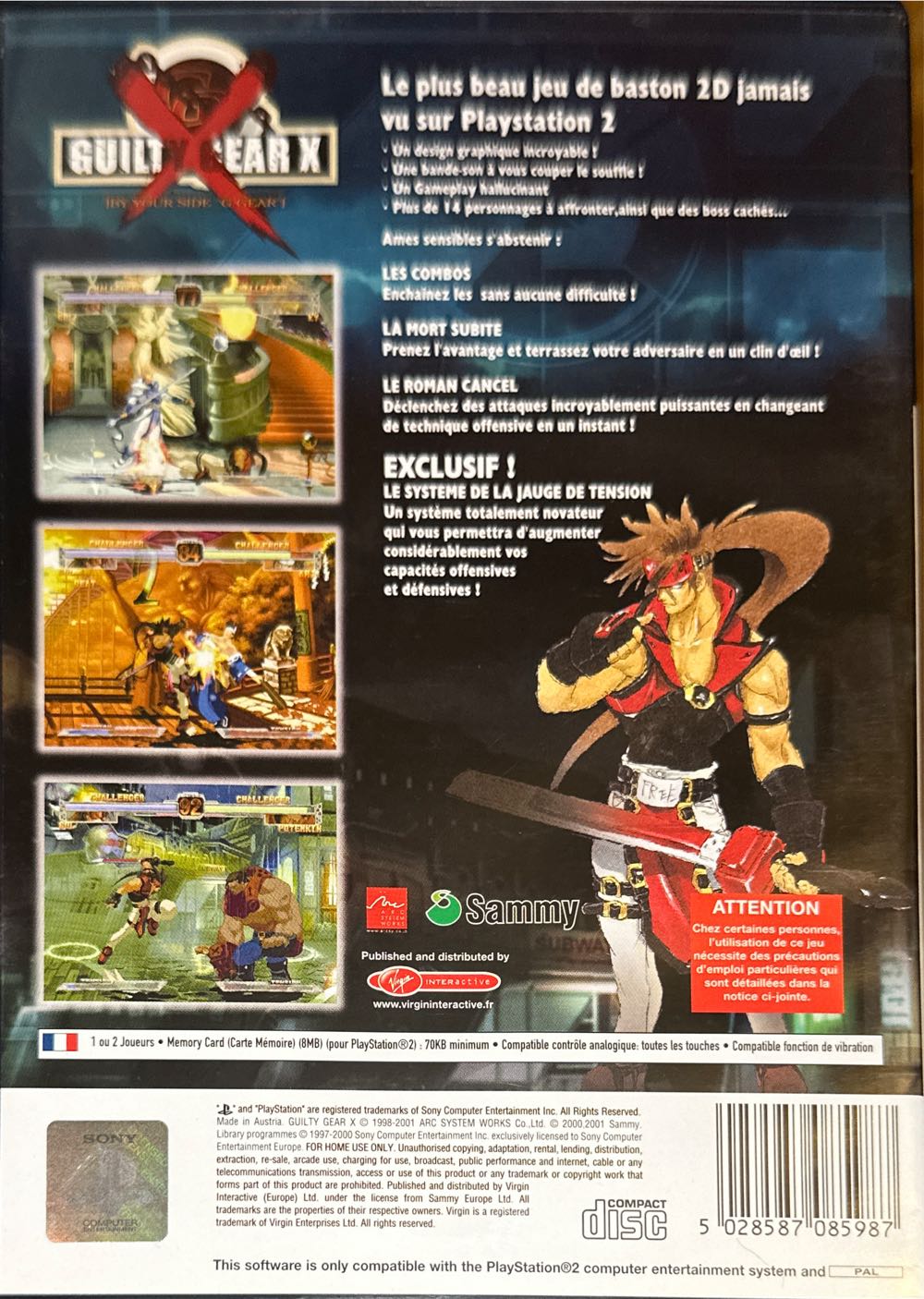Guilty Gear X - Sony PlayStation 2 (PS2) (Sammy - 2) video game collectible [Barcode 5028587085987] - Main Image 2