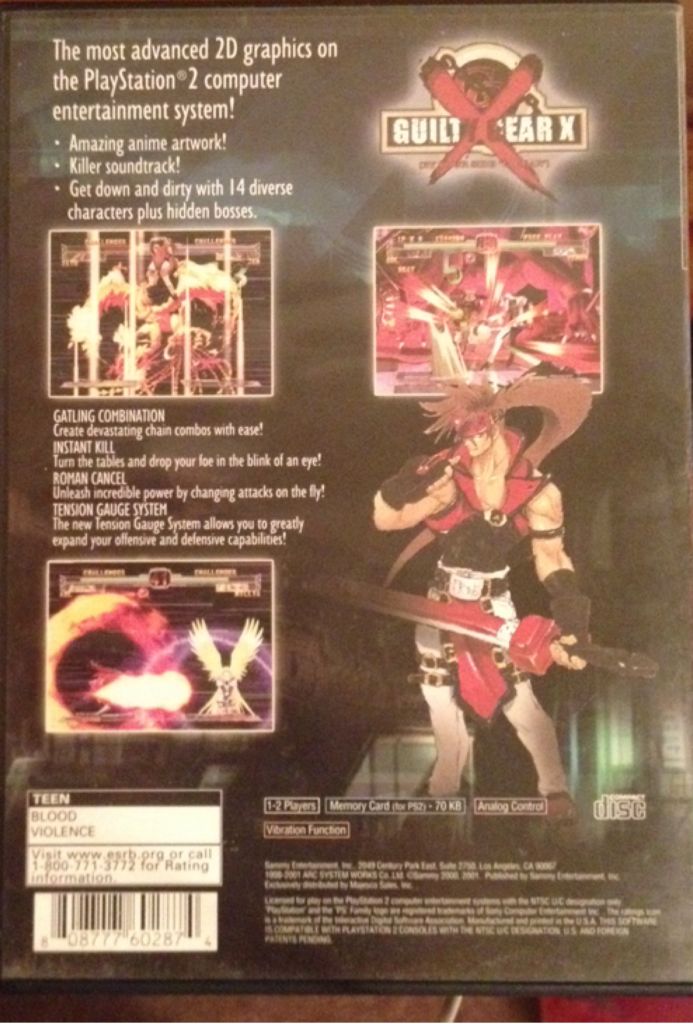 Guilty Gear X - Sony PlayStation 2 (PS2) (Sammy - 2) video game collectible [Barcode 808777602874] - Main Image 2