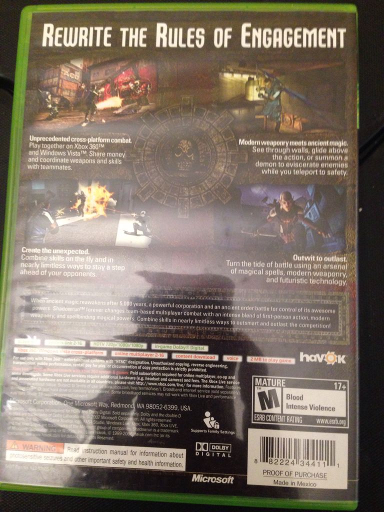Shadowrun - Microsoft Xbox 360 (Microsoft Game Studios - 16) video game collectible [Barcode 882224344111] - Main Image 2