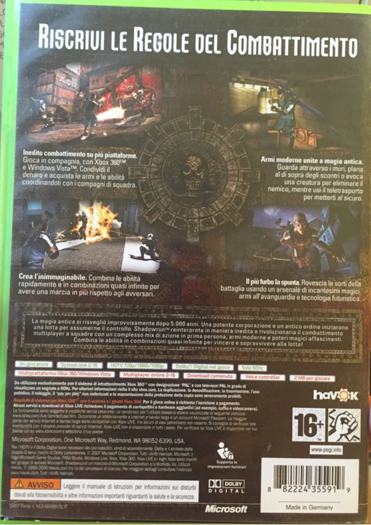 Shadowrun - Microsoft Xbox 360 (Microsoft Game Studio) video game collectible [Barcode 882224355919] - Main Image 2