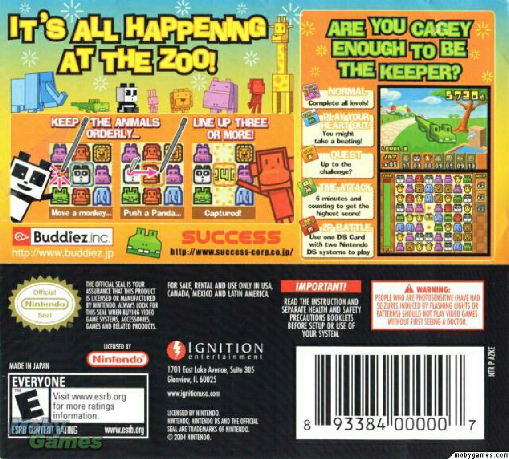 Zoo Keeper - Nintendo DS (Ignition Enertainment - 1-2) video game collectible [Barcode 5060050942335] - Main Image 2