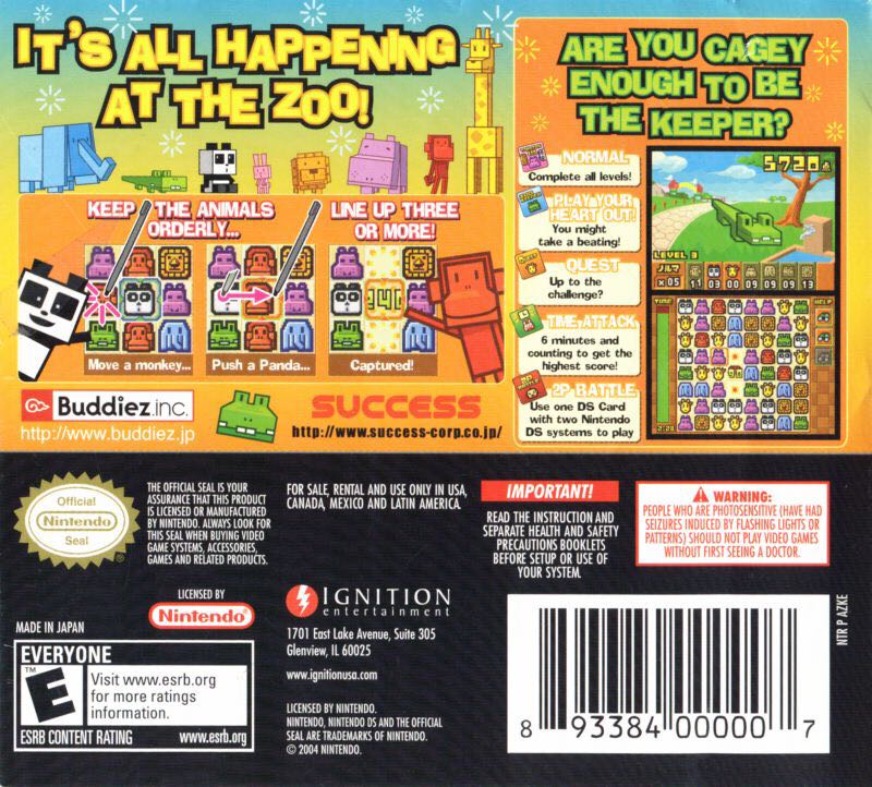 Zoo Keeper - Nintendo DS (Ignition Enertainment - 2) video game collectible - Main Image 2