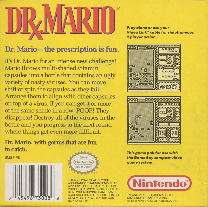 Dr. Mario - Nintendo Game Boy video game collectible - Main Image 2