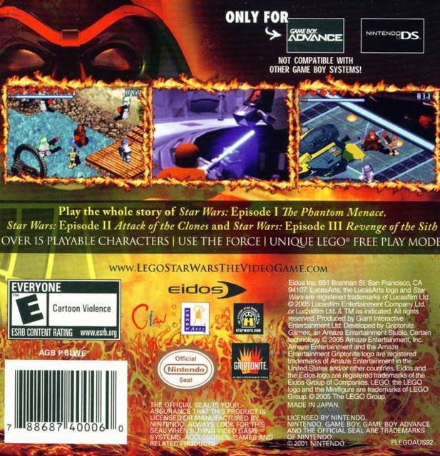Lego Star Wars - Nintendo Game Boy Advance (GBA) (Eidos - 1) video game collectible [Barcode 788687400060] - Main Image 2