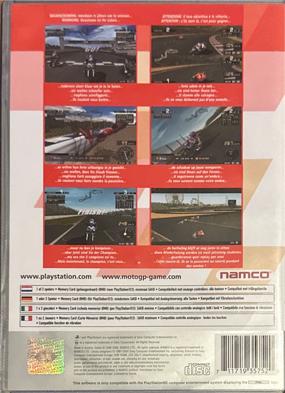 MotoGP (Platinum) - Sony PlayStation 2 (PS2) video game collectible [Barcode 711719357520] - Main Image 2