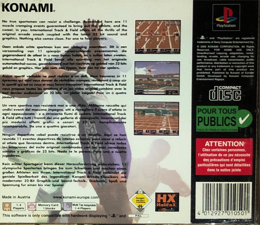 International Track and Field - Sony PlayStation video game collectible [Barcode 4012927010501] - Main Image 2