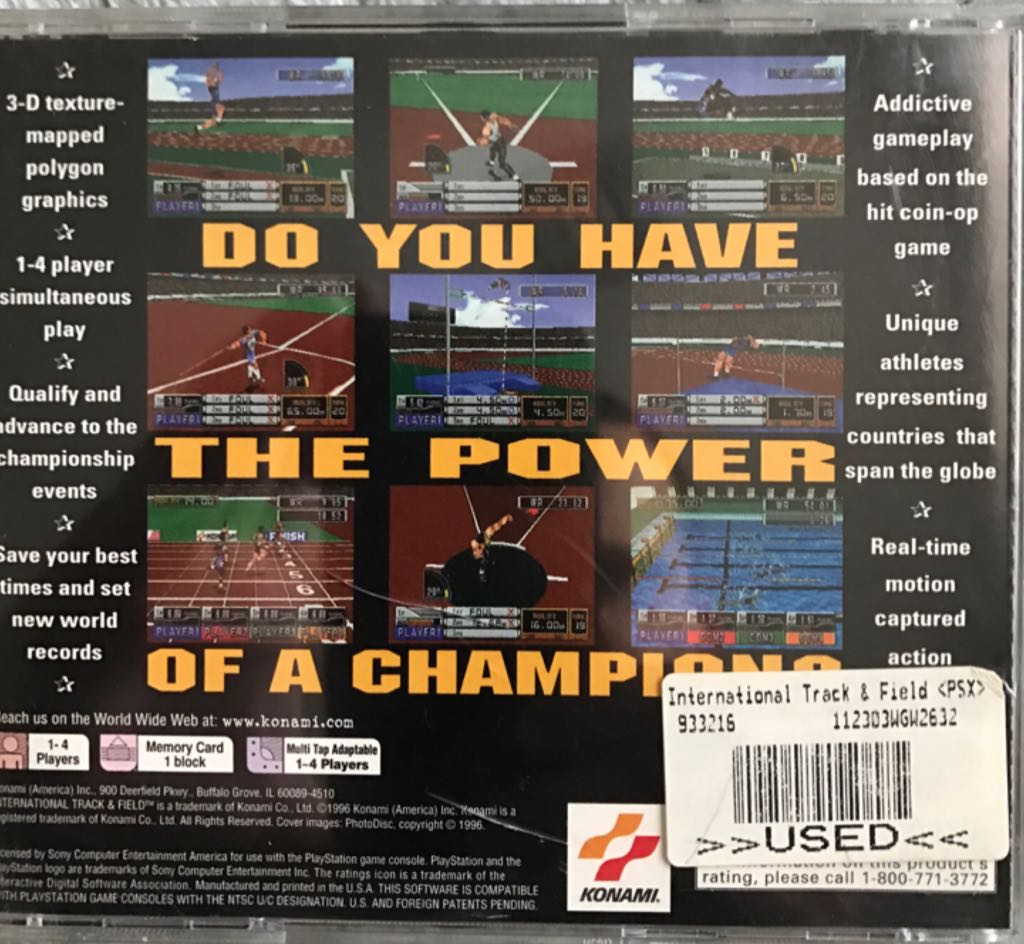 International Track and Field - Sony PlayStation video game collectible - Main Image 2